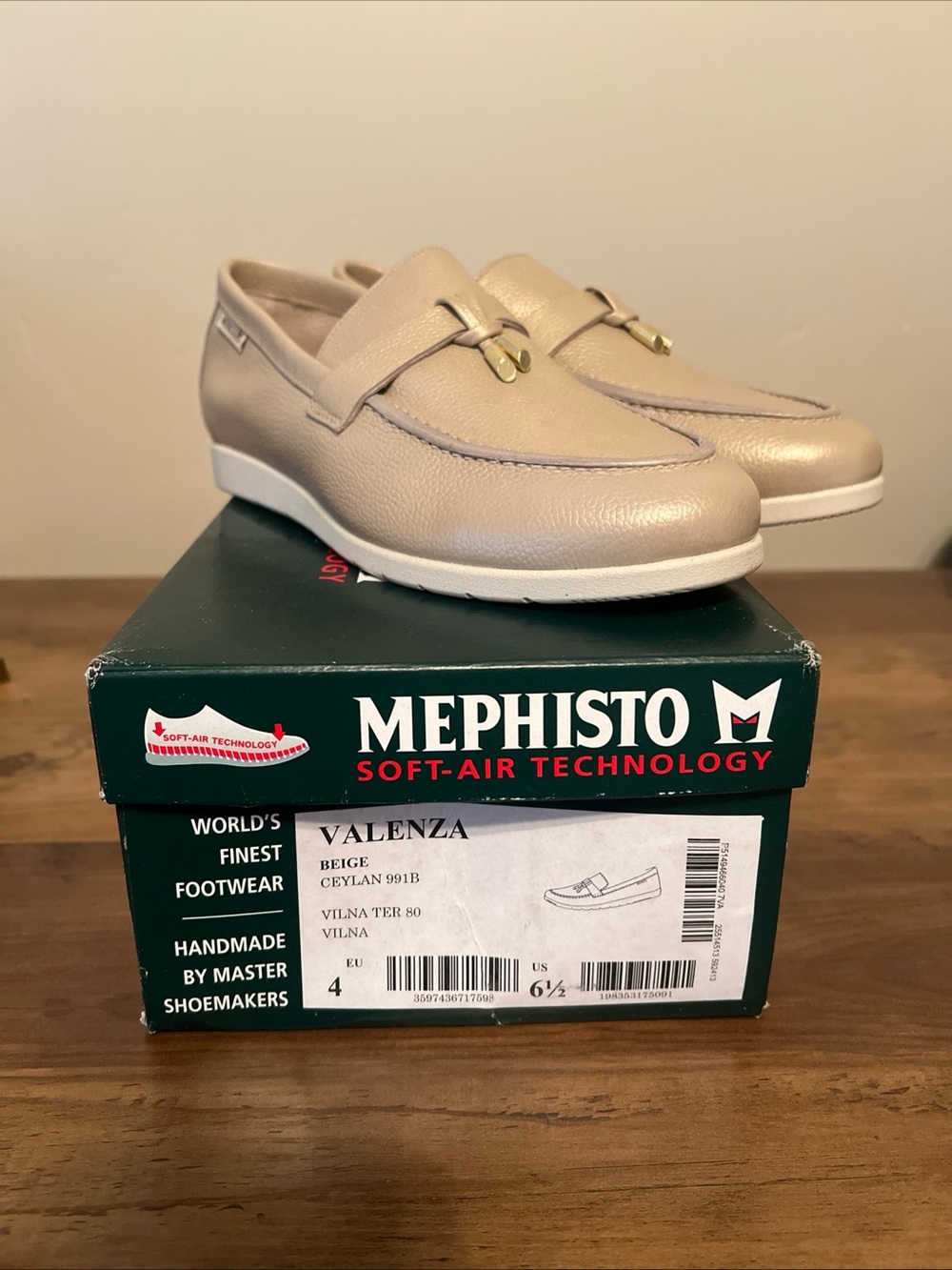 Mephisto Valenza Beige Women’s Loafers Soft Air Technology